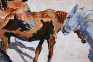 Horse Shadows knife n color study 2, 2021, acrylic on rag board, 6" x 9”, Elizabeth Lisa Petrulis